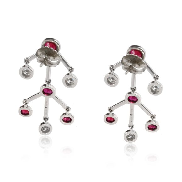Solange Azagury-Partridge Ruby and Diamond Earrings in 18KT White Gold - Picture 3 of 4
